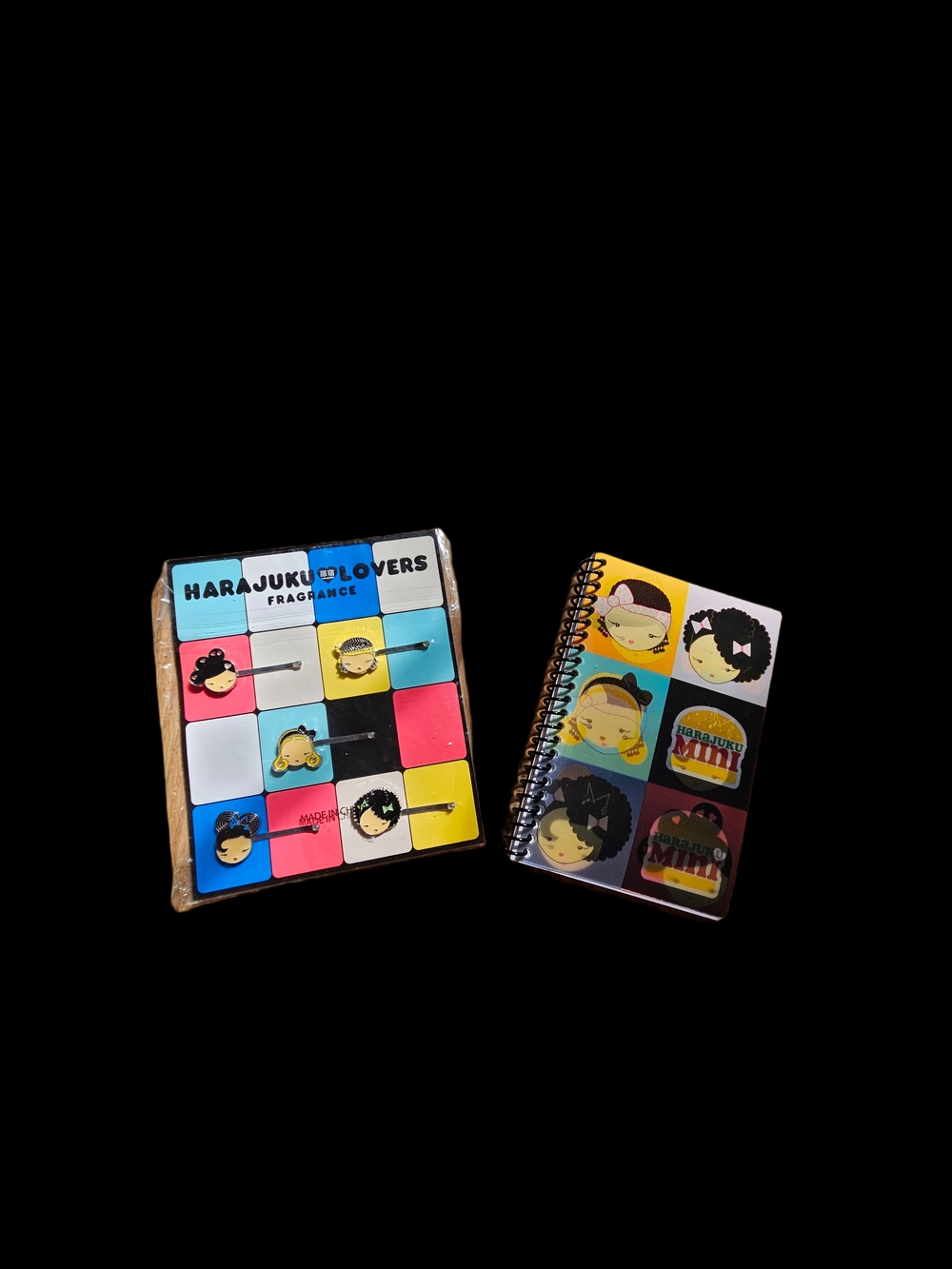 Harajuku Lovers Set Hair Pins & Matching Mini Notebook